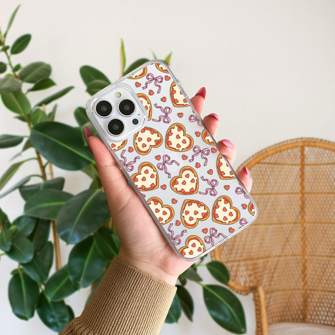 Pepperoni Pizza Hearts Clear TPU Bumper Case