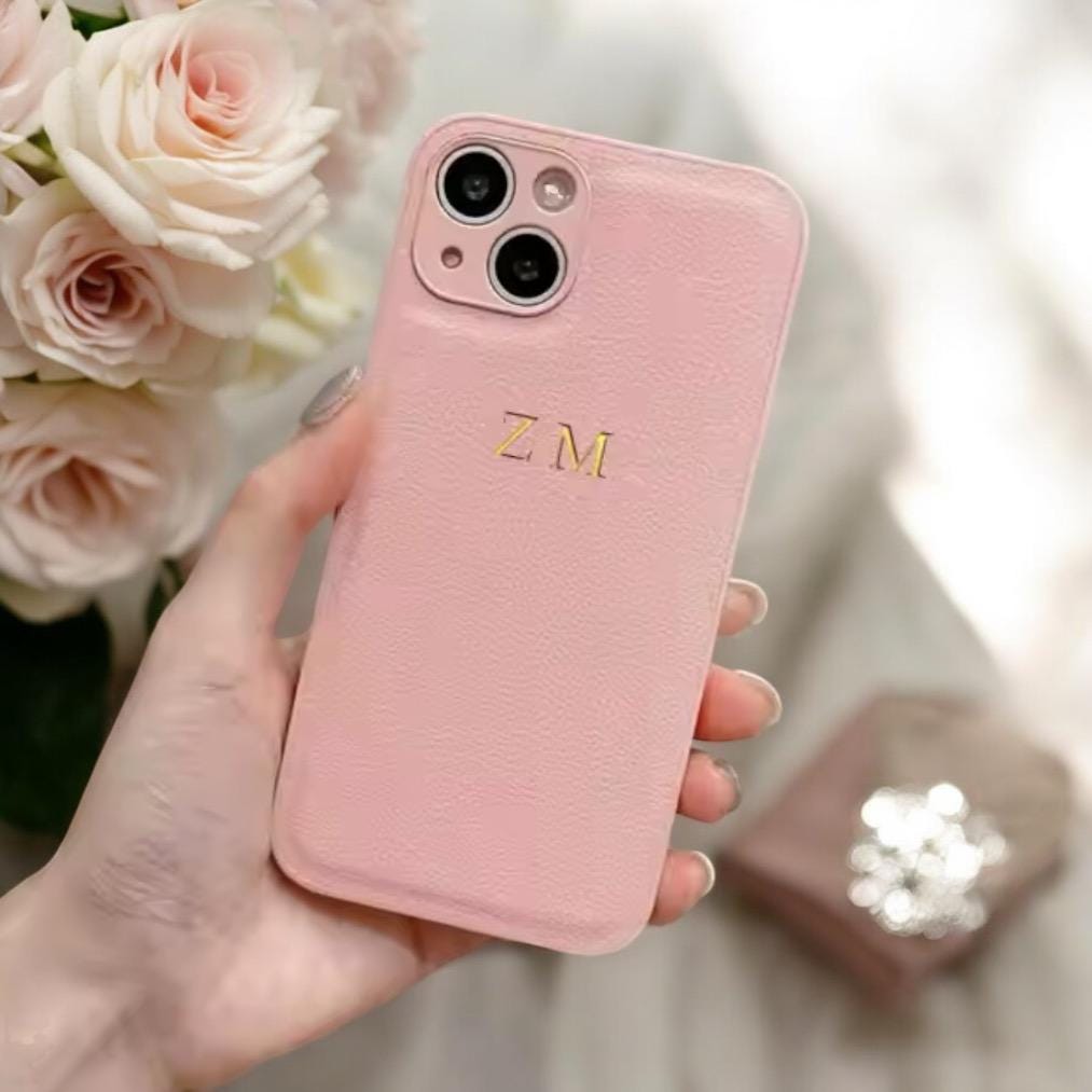 Baby Pink Gold Luxury Gold Engraved iPhone Case