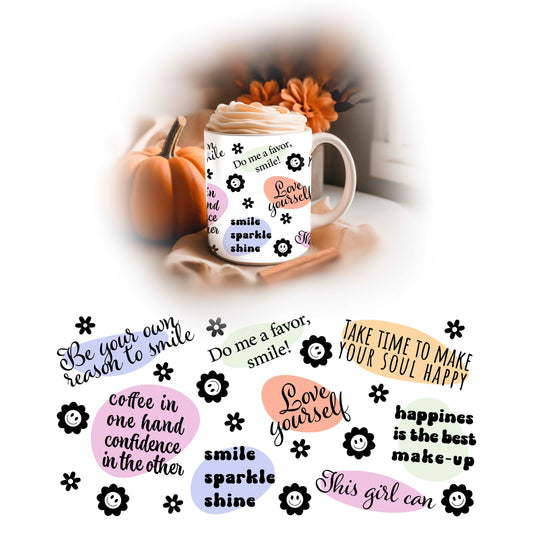 Rainbow Focus On The Positives Quote Personalised Mug