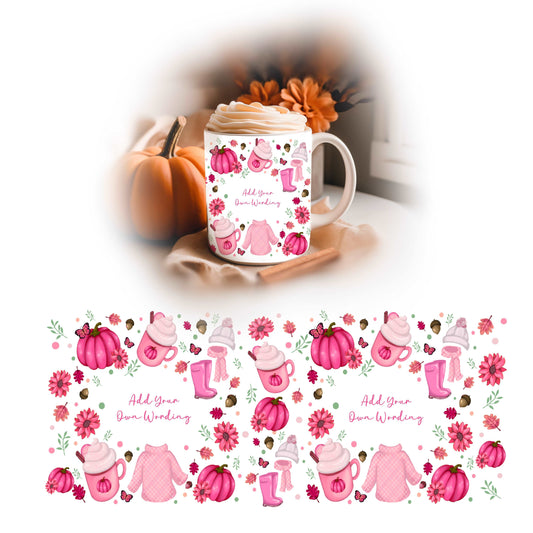 Bright Pink Halloween Custom Text Personalised Mug