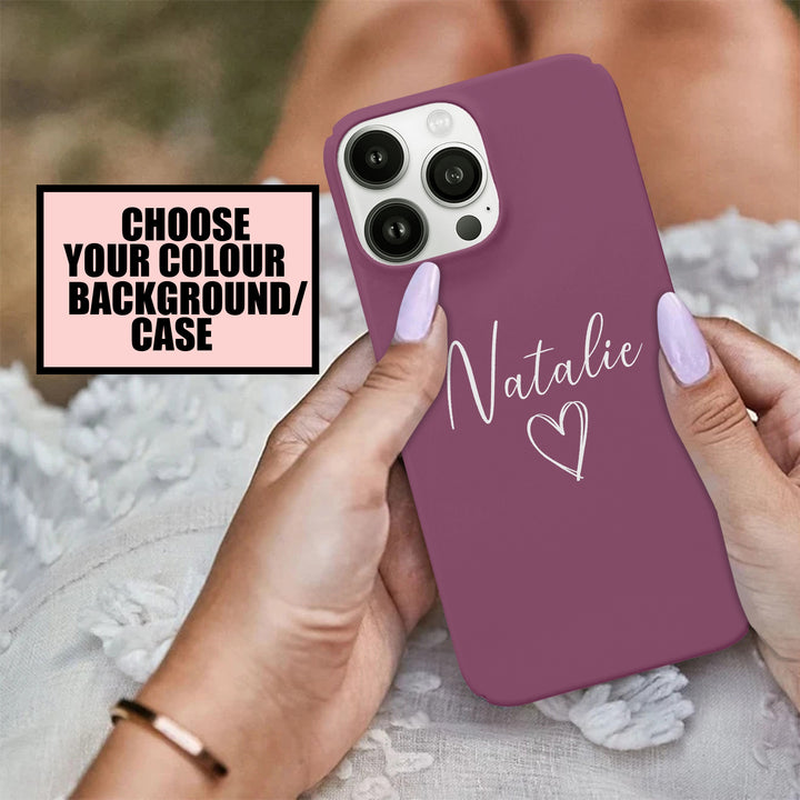 Script Scribble Heart 'Choose Your Colour' Personalised Monogram Case