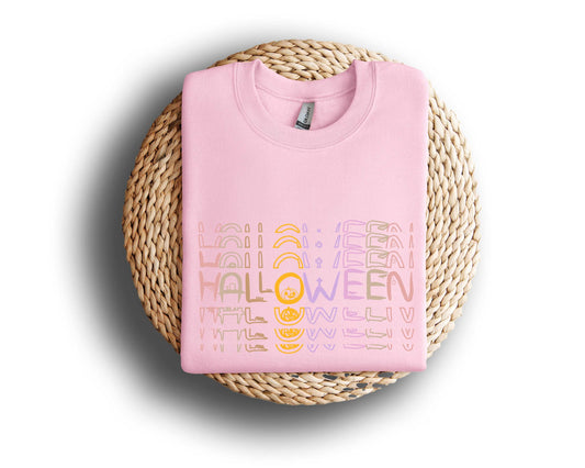 Repeat Groovy Pastel Pumpkin Halloween Sweatshirt