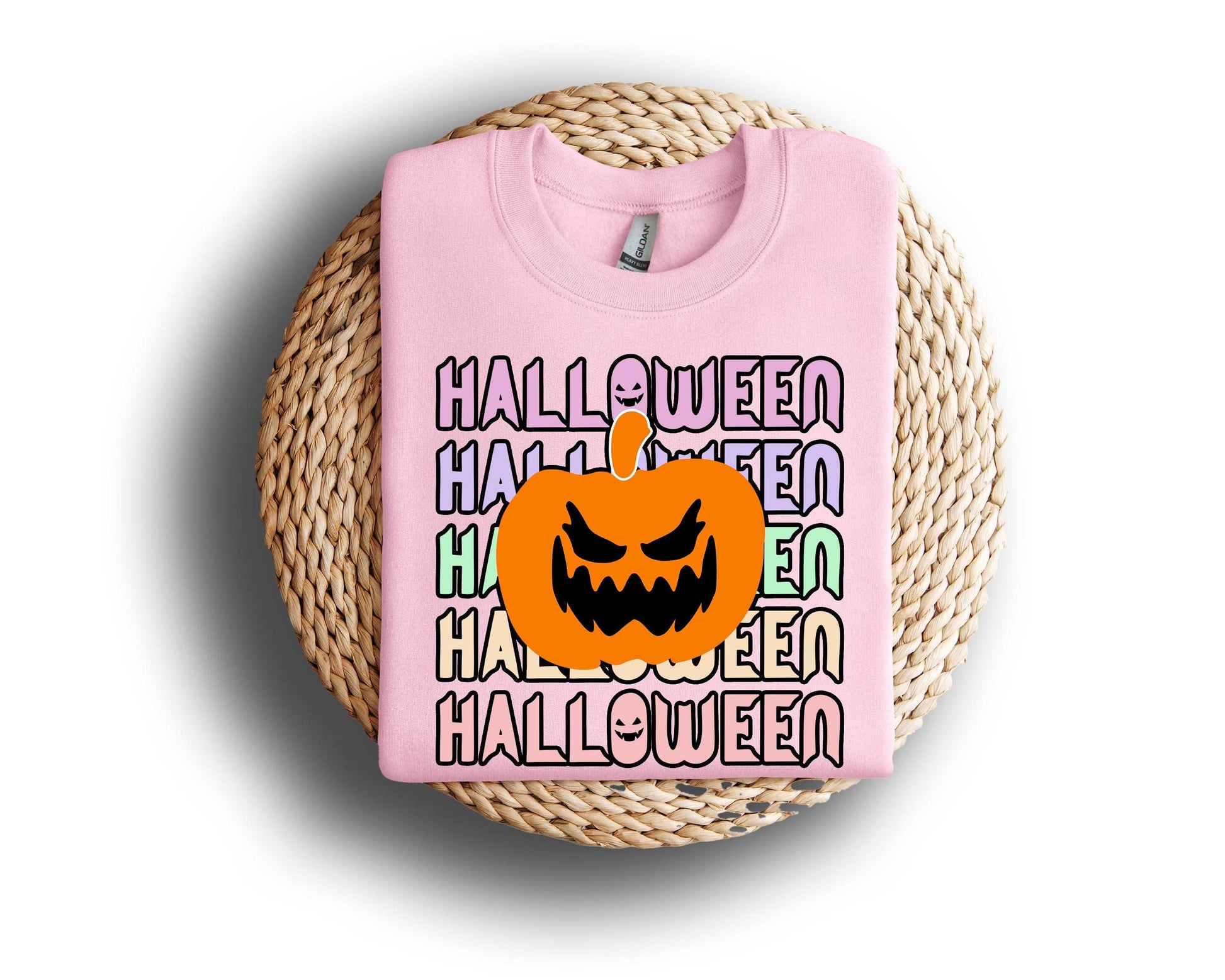 Evil Neon Pastel Pastel Pumpkin Halloween Sweatshirt