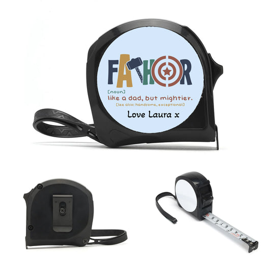 Father Hammer Message Personalised Tape Measure