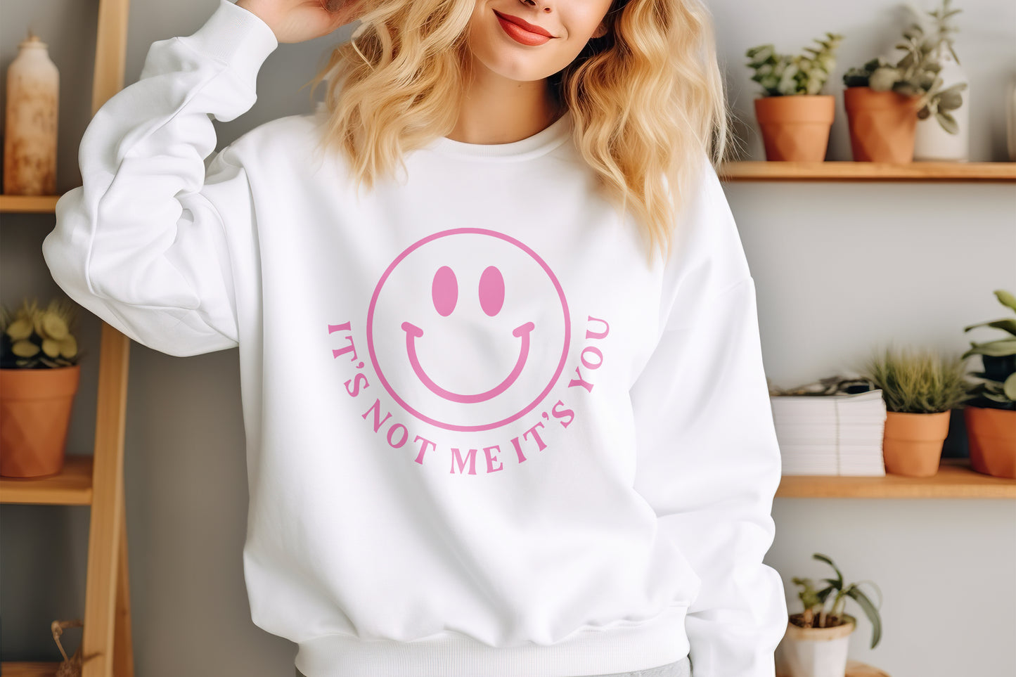 It's Not Me, It's You Smiley Y2K Personalised Crew Jumper Sweatshirt