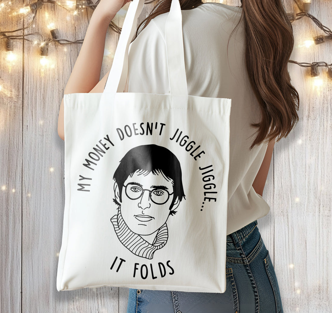 My Money Doesn't Jiggle, It Folds Louis Theroux Cotton Shoulder Tote Bag